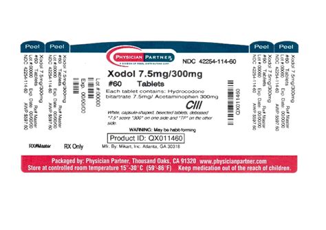 xedol|Xodol (Hydrocodone Bitartrate and Acetaminophen Tablets): Side。